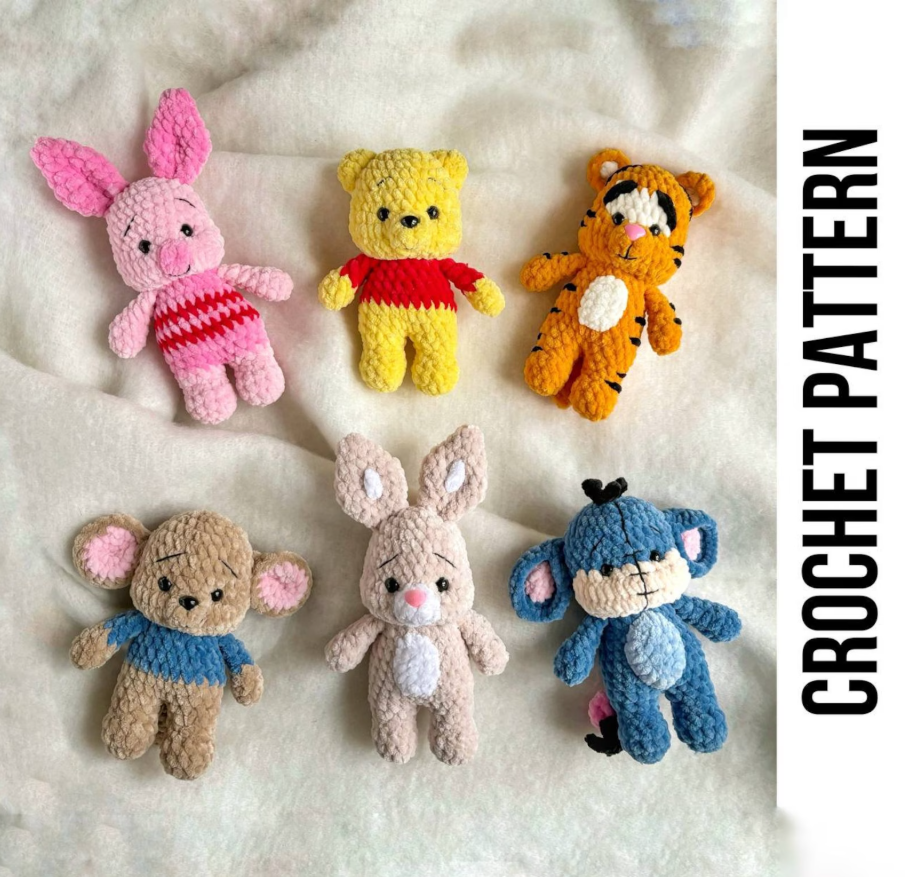 Low-Sew 6in1 PDF PATTERN Winnie the Pooh and Friends