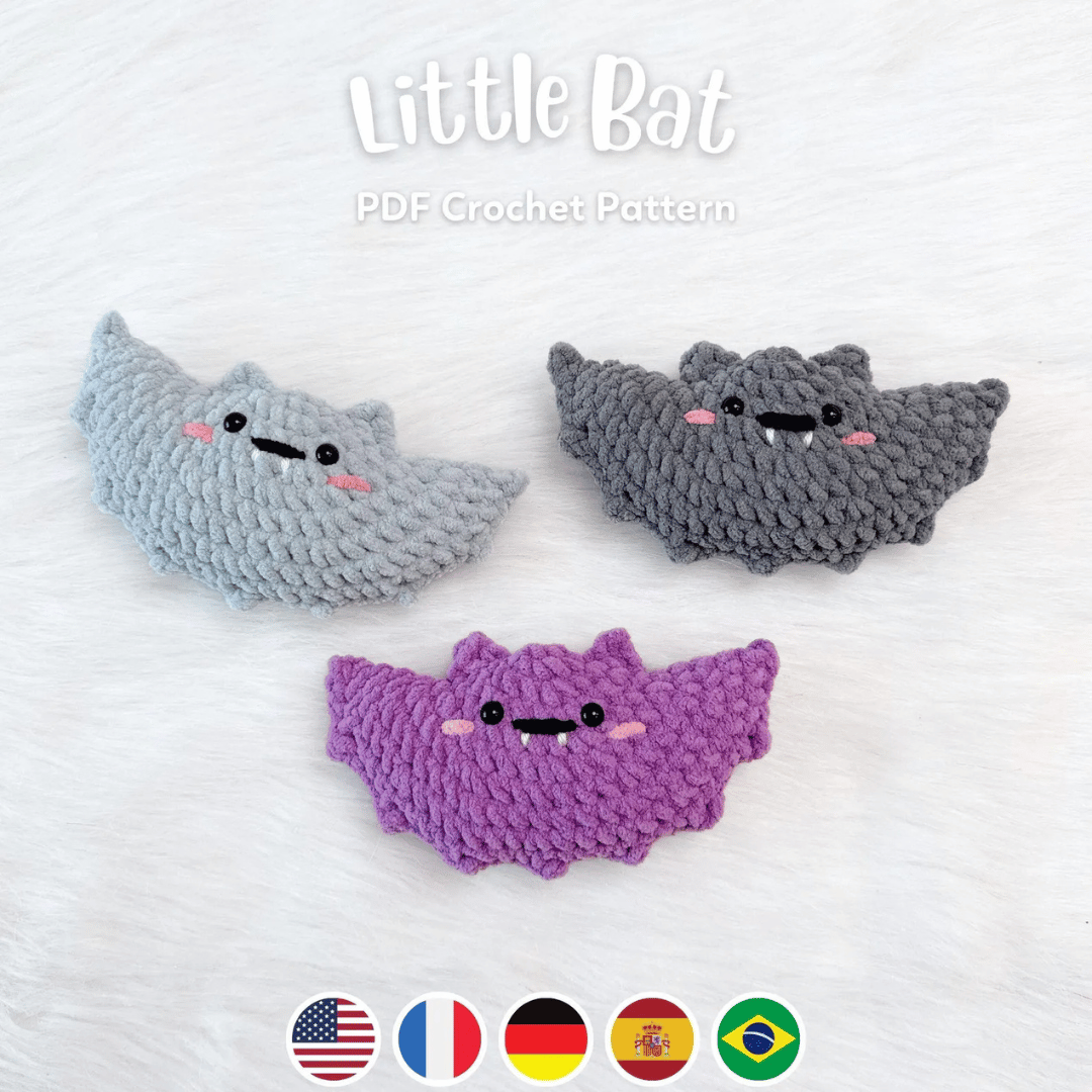 No-sew Little Bat Plushies Crochet Pattern Bundle
