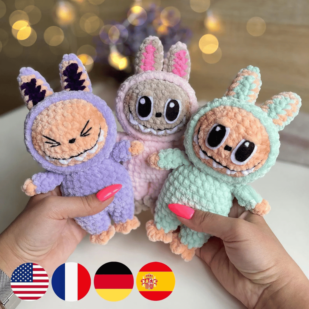 Cute Critters Crochet Pattern Bundle Amigurumi PDF Set (Low-Sew + Multi-Lingual)