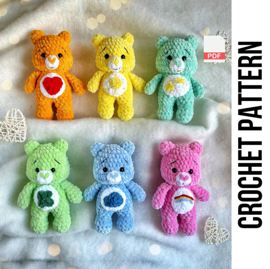 Low-Sew 6in1 PDF CROCHET PATTERN Care Bears