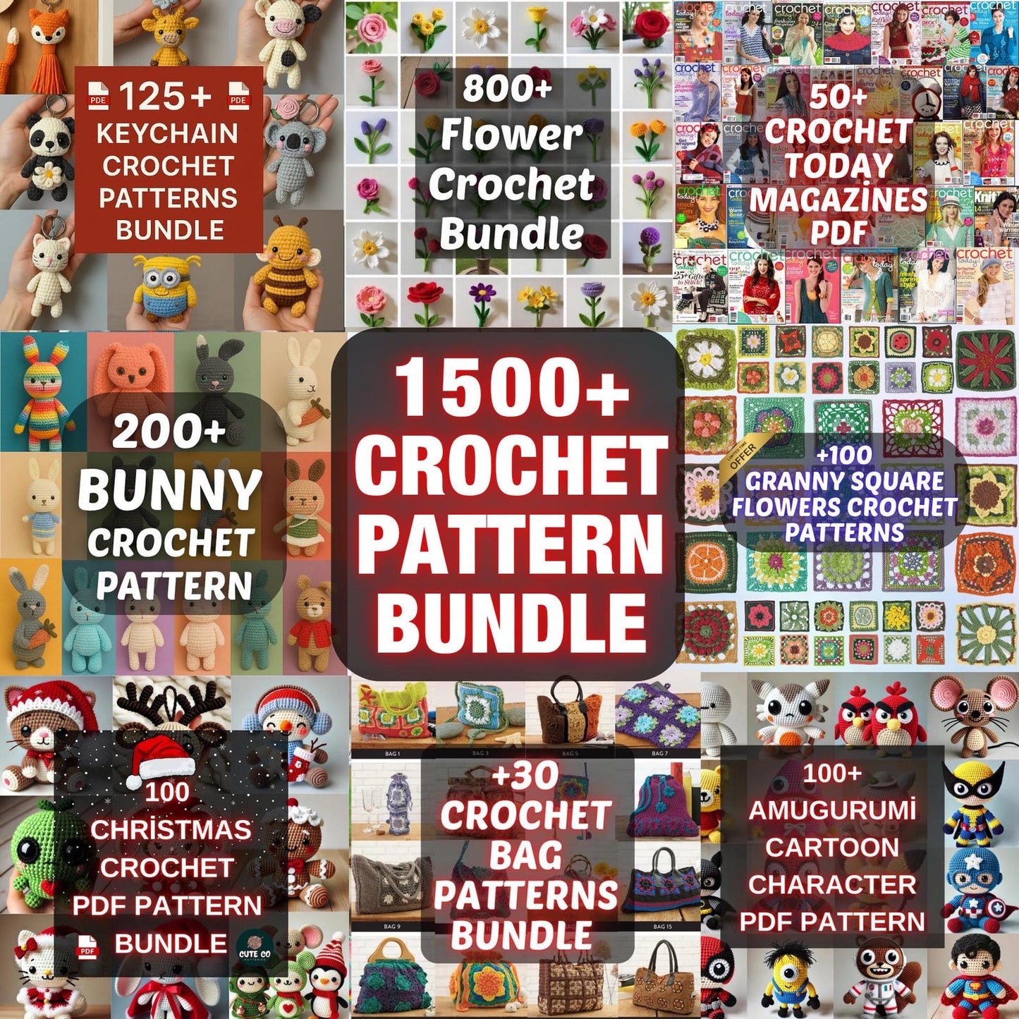 1500+ Crochet Patterns Bundle PDF