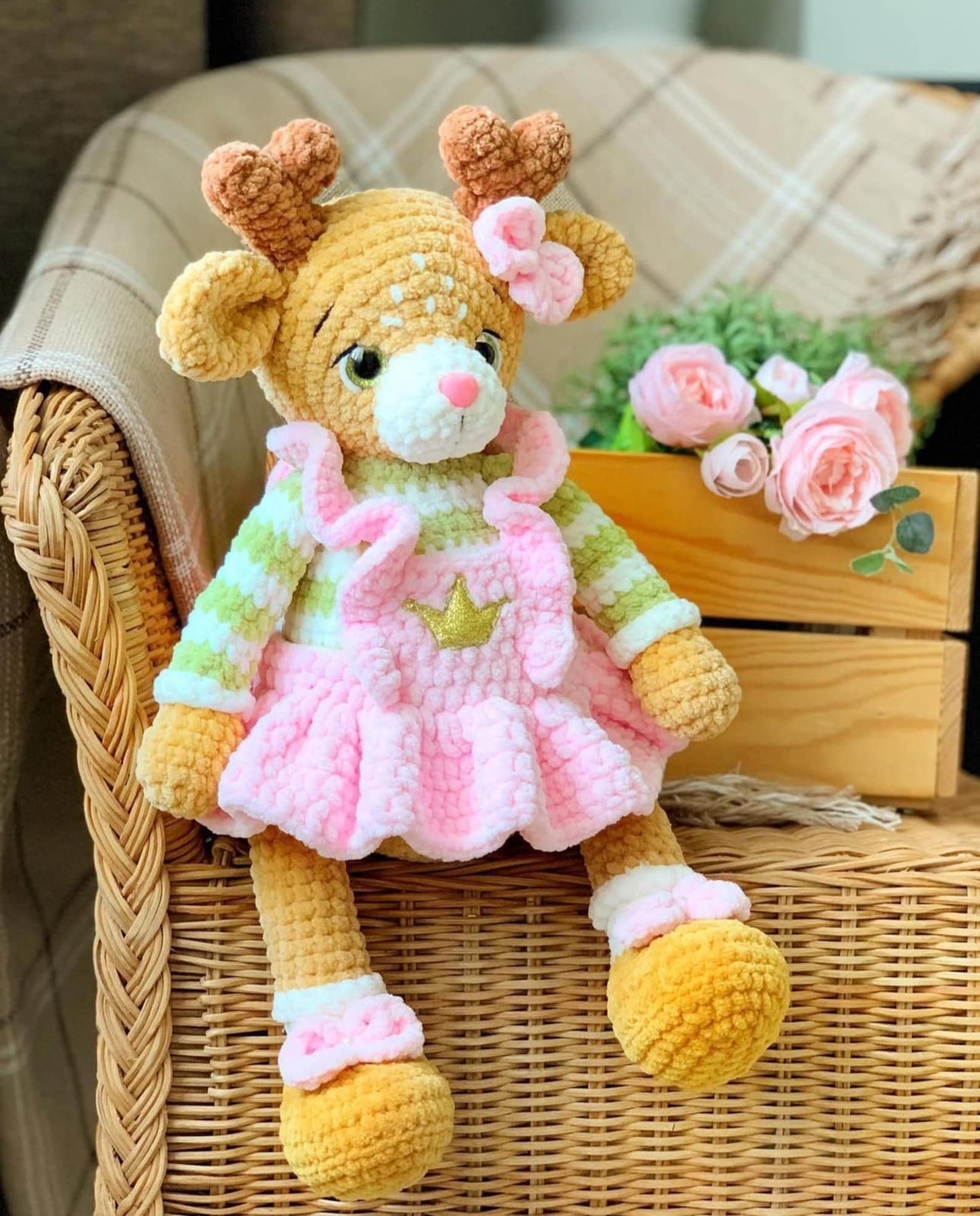 Christmas reindeer Crocget Pattern In English