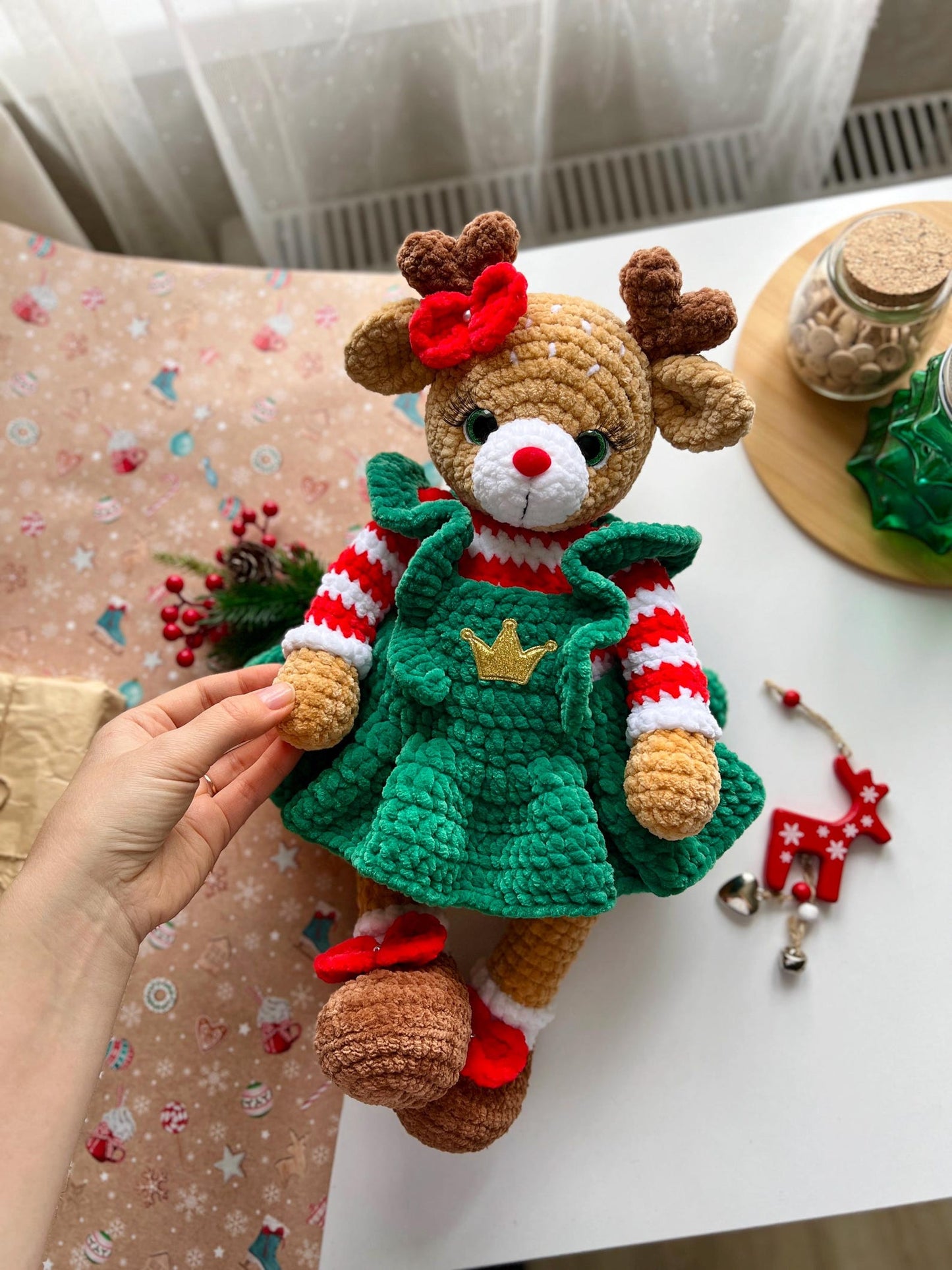 Christmas reindeer Crocget Pattern In English