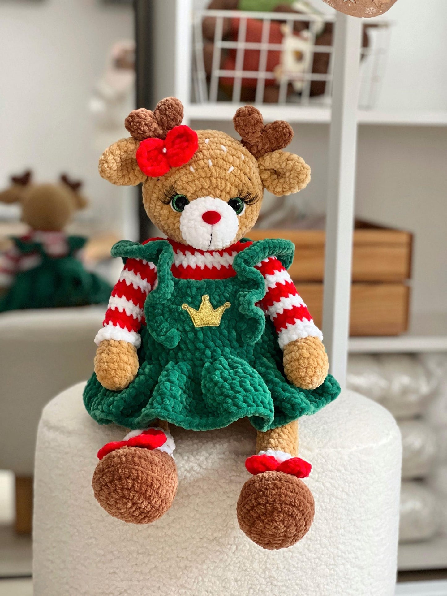 Christmas reindeer Crocget Pattern In English