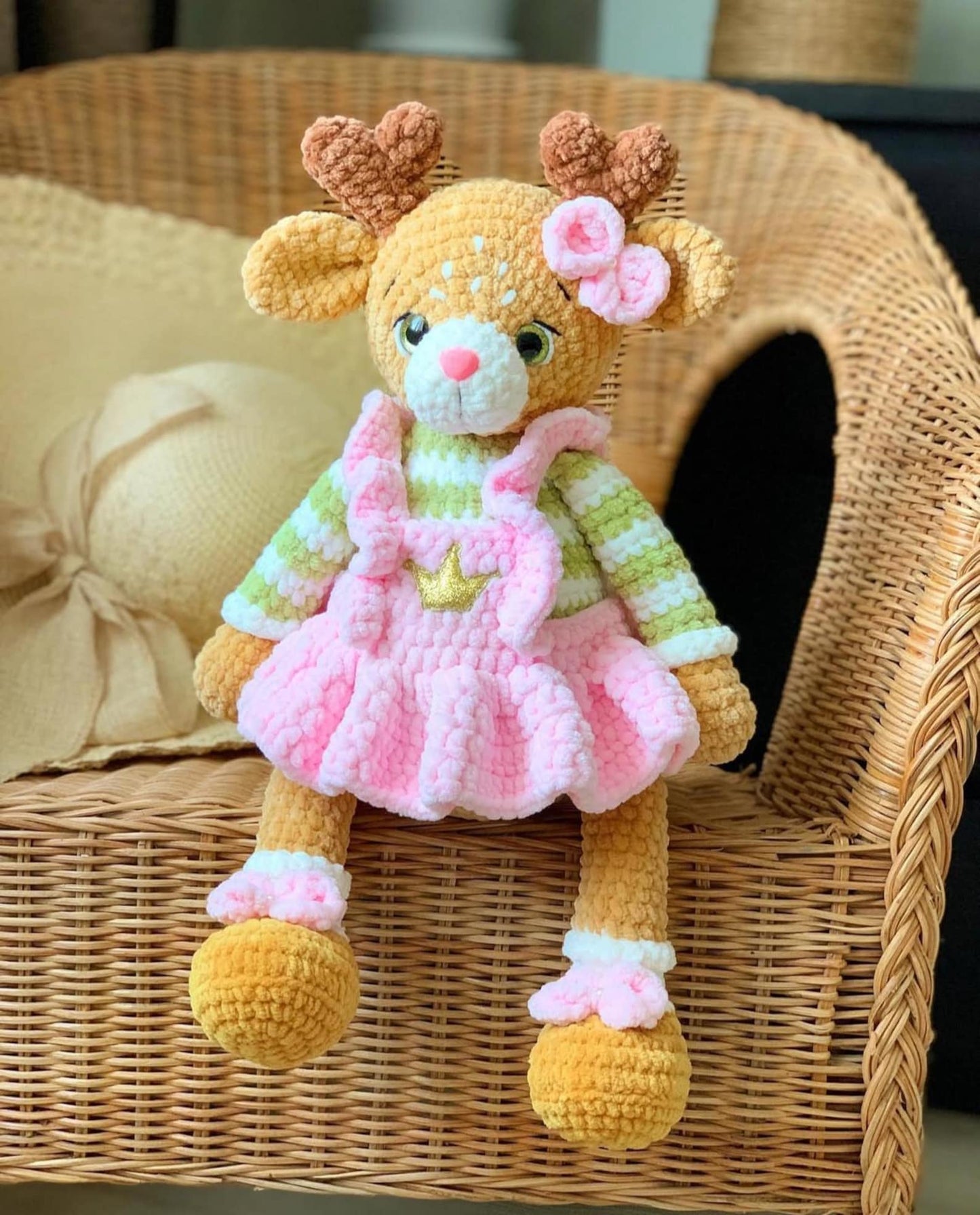 Christmas reindeer Crocget Pattern In English